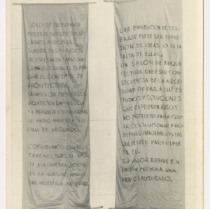 Banners at the Hacia una Arquitectura student exhibition, Universidad de Buenos Aires, Argentina, 1947