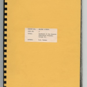 Handbook of the General Simulation Program Vol. 2
