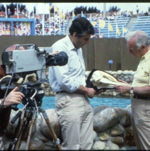 Dr. Josephy Geraci and Walter Cronkite for "Universe", San Diego, March 1982
