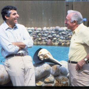 Dr. Joseph Geraci and Walter Cronkite at Sea World, San Diego, March 1982