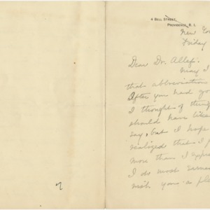 Correspondence to Dr. Albert Leffingwell, circa 1896-1897
