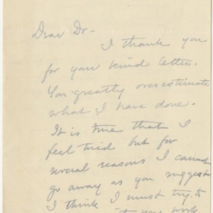Correspondence to Dr. Albert Leffingwell, 1902
