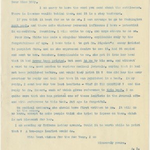 Correspondence to Miss Sarah J. Eddy, January 1, 1903