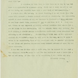 Correspondence to Miss Sarah J. Eddy, January 13, 1903