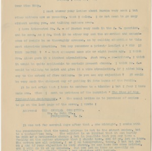 Correspondence to Miss Sarah J. Eddy, July 27, 1903