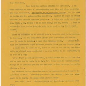 Correspondence to Miss Sarah J. Eddy, August 27, 1903