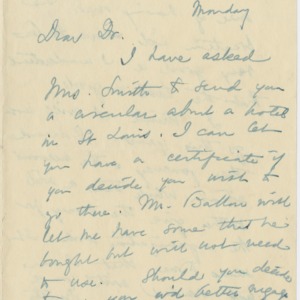 Correspondence to Dr. Albert Leffingwell, circa 1895-1905