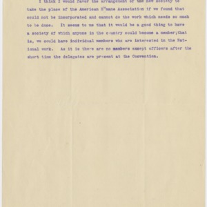 Correspondence on new society to take place of the American Humane Association, circa 1895-1905