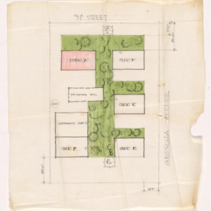 Architectural site layout, Georgia Avenue and "N" Street