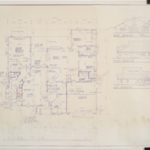 Floor plan and elevations for unknown residence