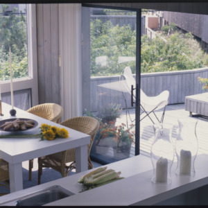 Breakfast room to outside, interior design by Bruce Bierman, 1991