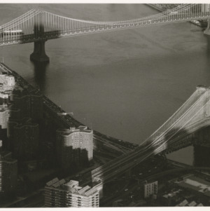 The Manhattan Bridge and Brooklyn Bridge, View East from the World Trade Center, NYC, 1981