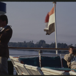 John M. Hall on tour boat, Egypt