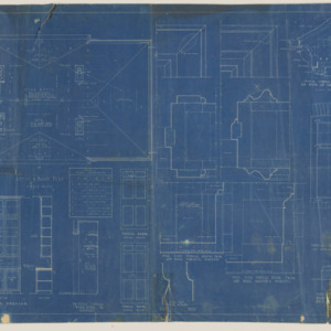 Ellsleigh Estate -- Attic and Roof Plan and Drawings of Typical Details, 1926
