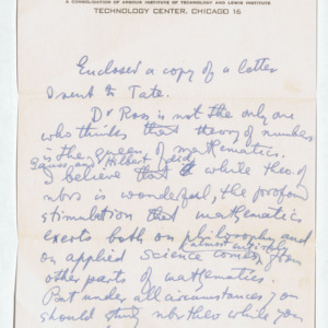 Letter from Karl Menger to Raimond Struble, 1947 July 31