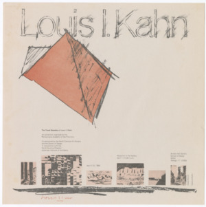 The Travel Sketches of Louis I. Kahn exhibition poster, April 2-22, 1980