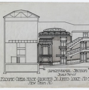 Saint John's Masonic Lodge and Theater -- Longitudinal section