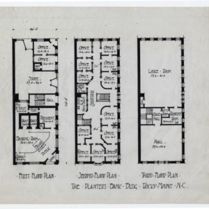 Rocky Mount's Planter's Bank -- First floor plan, second floor plan, third floor plan