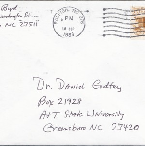 Card from Tom Byrd to Dan Re: Cooperation