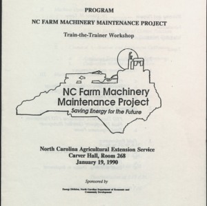 Program NC Farm Machinery Maintenance Project Train-the-Trainer Workshop