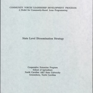 Community Voice Leadership Development Program: A Model for Community-Based Issue Programming: State Level Dissemination Strategy