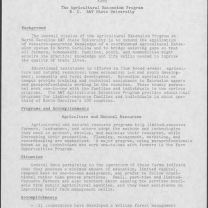 Accomplishment Report – 1986 Agricultural Extension Program