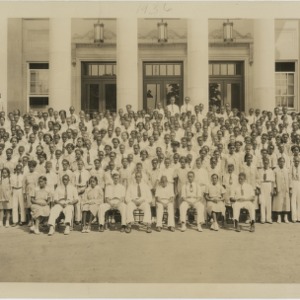 Group portrait of State 4-H Short Course for African American children, 1936