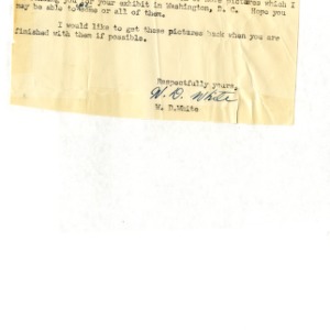 Letter from W.D. White to S.B. Simmons