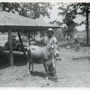 Photo of Boy Standing next to Cow