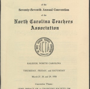 Program of the Seventy-Seventh Annual Convention of the North Carolina Teachers Association