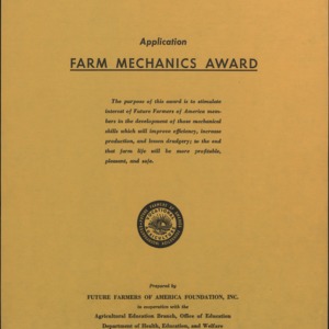 Future Farmers of America Foundation, Application Farm Mechanics Award