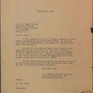 Letter from W.T. Johnson to E.Y. Floyd Regarding Changes to Project Rules