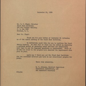 Letter from W.T. Johnson to E.Y. Floyd Regarding a Meeting