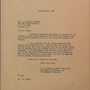 Letter from W.T. Johnson to E.Y. Floyd Regarding a Meeting