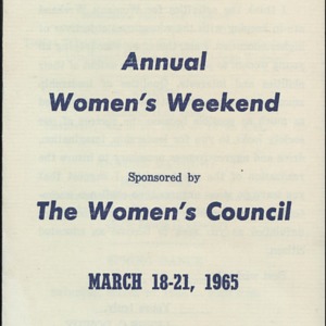 Annual Women's Weekend Sponsored by the Women's Council