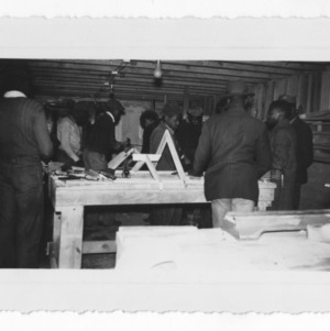 Marshville, N.C. 1941 Defence Class Woodworking Laying off Foundation for house