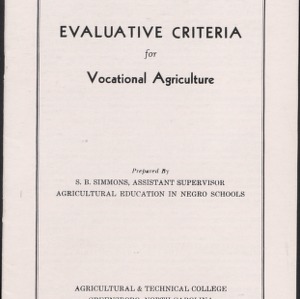 Evaluative Criteria for Vocational Agriculture