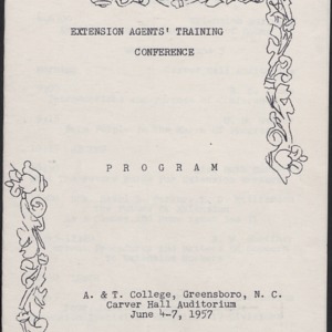 Extension Agents' Training Conference Program