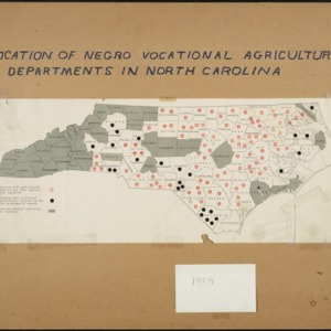 Location of Negro Vocational Agricultural Departments in North Carolina
