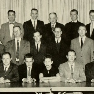 James Hunt, Jr. with Student Union Board of Directors, 1958