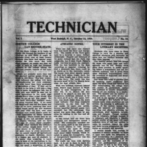 Technician, Vol. 1 No. 13, October 15, 1920