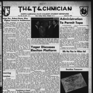 Technician, Vol. 41 No. 30 [Vol. 37 No. 30], March 21, 1957