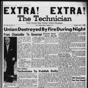Technician: Extra! Extra!, Vol. 42 No. 44 [Vol. 38 No. 44], April 1, 1958