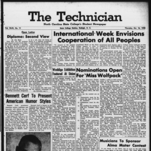 Technician, Vol. 43 No. 11 [Vol. 39 No. 11], October 16, 1958