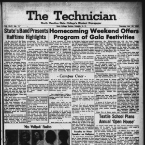 Technician, Vol. 44 No. 13 [Vol. 40 No. 13], October 29, 1959