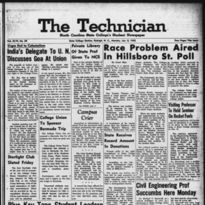 Technician, Vol. 46 No. 39 [Vol. 42 No. 39], January 8, 1962