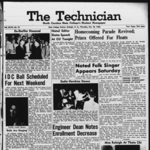 Technician, Vol. 47 No. 15 [Vol. 43 No. 14], October 18, 1962