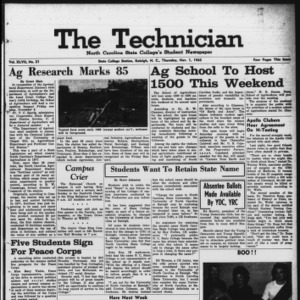 Technician, Vol. 47 No. 21 [Vol. 43 No. 20], November 1, 1962