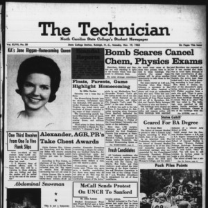 Technician, Vol. 47 No. 28 [Vol. 43 No. 27], November 19, 1962