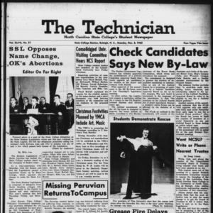 Technician, Vol. 47 No. 31 [Vol. 43 No. 30], December 3, 1962